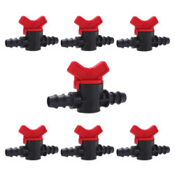 VooGenzek 7 Pièces Vanne Commutation d'Irrigation, Irrigation Pipe Valve Switch, Robinet Jardin en Plastique PE, Robinet Barbelé