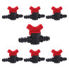VooGenzek 7 Pièces Vanne Commutation d'Irrigation, Irrigation Pipe Valve Switch, Robinet Jardin en Plastique PE, Robinet Barbelé