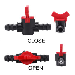 VooGenzek 7 Pièces Vanne Commutation d'Irrigation, Irrigation Pipe Valve Switch, Robinet Jardin en Plastique PE, Robinet Barbelé