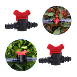 VooGenzek 7 Pièces Vanne Commutation d'Irrigation, Irrigation Pipe Valve Switch, Robinet Jardin en Plastique PE, Robinet Barbelé