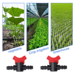 VooGenzek 7 Pièces Vanne Commutation d'Irrigation, Irrigation Pipe Valve Switch, Robinet Jardin en Plastique PE, Robinet Barbelé