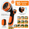 Edonkvi Tuyau Arrosage Extensible 45m, Tuyaux D'arrosage Embout 10 Modes Pistolet, 3/4" 1/2" Raccord Adaptateur Robinet Cuisine,