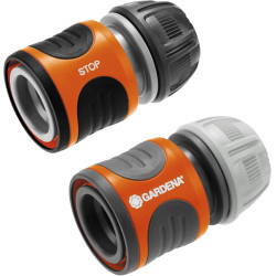 Gardena raccords rapide aquastop 13 mm (1/2 pouce) et 15 mm (5/8 pouce): pour début et fin de tuyau, raccord compatible avec tou