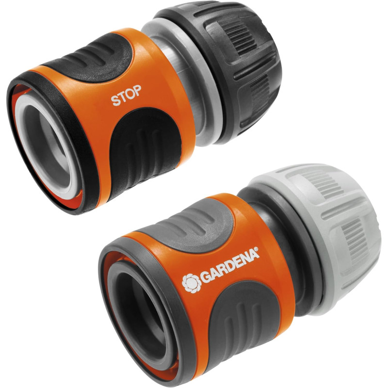 Gardena raccords rapide aquastop 13 mm (1/2 pouce) et 15 mm (5/8 pouce): pour début et fin de tuyau, raccord compatible avec tou