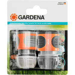 Gardena raccords rapide aquastop 13 mm (1/2 pouce) et 15 mm (5/8 pouce): pour début et fin de tuyau, raccord compatible avec tou