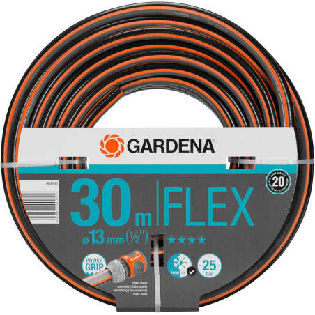 Gardena Tuyau Comfort FLEX 13mm (1/2 Pouce) 30m : tuyau d'arrosage indéformable avec profilé Power-Grip, en tissu haute qualité,