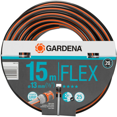 Gardena Tuyau de Comfort FLEX 13 mm (1/2 Pouce), 15 m: Tuyau de jardin flexible et dimensionnellement avec profil de poignée de 
