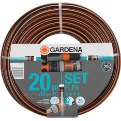 Gardena Tuyau de Comfort FLEX 13 mm (1/2 Pouce), 20 m avec pièces système: tuyau de jardin flexible et flexible avec profil de p