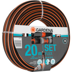 Gardena Tuyau de Comfort FLEX 13 mm (1/2 Pouce), 20 m avec pièces système: tuyau de jardin flexible et flexible avec profil de p
