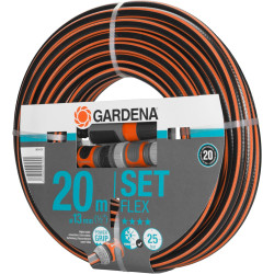 Gardena Tuyau de Comfort FLEX 13 mm (1/2 Pouce), 20 m avec pièces système: tuyau de jardin flexible et flexible avec profil de p
