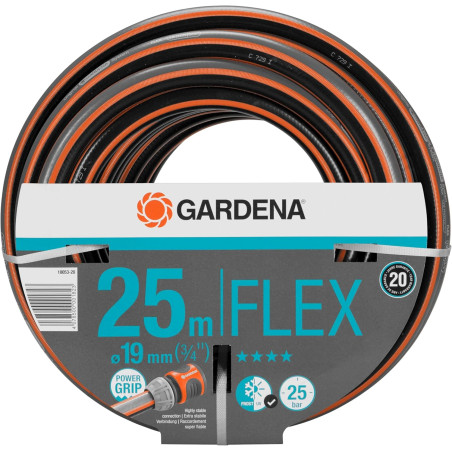 Tuyau Comfort FLEX de Gardena 19 mm (3/4 Pouce), 25 m : tuyau d'arrosage flexible et indéformable avec profilé Power-Grip, résis
