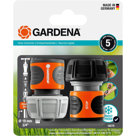 GARDENA Jeu de Connecteur de Tuyau 19 mm (3/4 Pouces) (18275-2012)