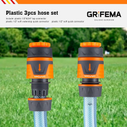 Grifema ge1103, kit de raccordement de robinet/tuyau de jardin avec connecteur waterstop 1/2", connexion rapide et connecteur fe