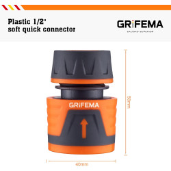 Grifema ge1201, raccord tuyau d'arrosage - connecteur rapide 1/2 pouces 13 mm, connecteurs de tuyau et de robinet, orange, exclu