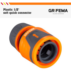 Grifema ge1201, raccord tuyau d'arrosage - connecteur rapide 1/2 pouces 13 mm, connecteurs de tuyau et de robinet, orange, exclu