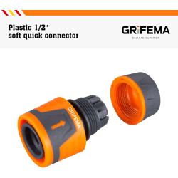 Grifema ge1201, raccord tuyau d'arrosage - connecteur rapide 1/2 pouces 13 mm, connecteurs de tuyau et de robinet, orange, exclu