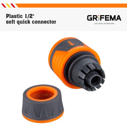 Grifema ge1201, raccord tuyau d'arrosage - connecteur rapide 1/2 pouces 13 mm, connecteurs de tuyau et de robinet, orange, exclu