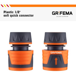 Grifema ge1201, raccord tuyau d'arrosage - connecteur rapide 1/2 pouces 13 mm, connecteurs de tuyau et de robinet, orange, exclu