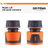 Grifema ge1201, raccord tuyau d'arrosage - connecteur rapide 1/2 pouces 13 mm, connecteurs de tuyau et de robinet, orange, exclu
