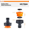 Grifema ge1101, nez de robinet, connecteur de robinet de jardin, raccord de robinet femelle 3/4 pouces - 1/2 pouces universel, f