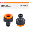 Grifema ge1101, nez de robinet, connecteur de robinet de jardin, raccord de robinet femelle 3/4 pouces - 1/2 pouces universel, f