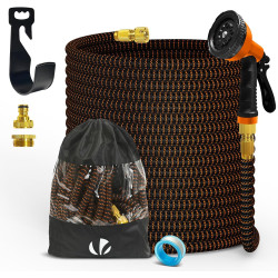 Vounot® tuyau d'arrosage extensible 30m renforcé adaptable 1/2" et 3/4" 10 modes de pulvérisation flexible et anti-fuite raccord