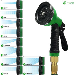VOUNOT® Tuyau d'Arrosage Extensible 30m Renforcé Adaptable 1/2" et 3/4" 10 Modes de Pulvérisation Flexible et Anti-Fuite Raccord