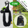 VOUNOT® Tuyau d’Arrosage Extensible 15m Renforcé avec Récipient Savon Adaptable 1/2" et 3/4" 8 Modes de Pulvérisation Flexible e