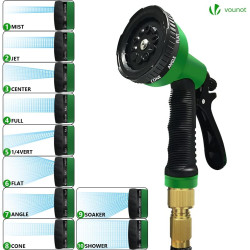 VOUNOT® Tuyau d'Arrosage Extensible 15m Renforcé Adaptable 1/2" et 3/4" 10 Modes de Pulvérisation Flexible et Anti-Fuite Raccord