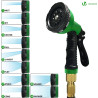 VOUNOT® Tuyau d'Arrosage Extensible 15m Renforcé Adaptable 1/2" et 3/4" 10 Modes de Pulvérisation Flexible et Anti-Fuite Raccord