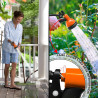 Vounot® tuyau d'arrosage extensible 15m renforcé adaptable 1/2" et 3/4" 10 modes de pulvérisation flexible et anti-fuite raccord