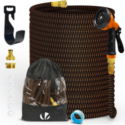 Vounot® tuyau d'arrosage extensible 45m renforcé adaptable 1/2" et 3/4" 10 modes de pulvérisation flexible et anti-fuite raccord