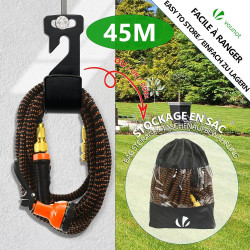 Vounot® tuyau d'arrosage extensible 45m renforcé adaptable 1/2" et 3/4" 10 modes de pulvérisation flexible et anti-fuite raccord