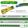 VOUNOT® Tuyau d’Arrosage Extensible 15m Renforcé avec Récipient Savon Adaptable 1/2" et 3/4" 8 Modes de Pulvérisation Flexible e