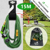 VOUNOT® Tuyau d’Arrosage Extensible 15m Renforcé avec Récipient Savon Adaptable 1/2" et 3/4" 8 Modes de Pulvérisation Flexible e