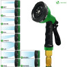 VOUNOT® Tuyau d'Arrosage Extensible 45m Renforcé Adaptable 1/2" et 3/4" 10 Modes de Pulvérisation Flexible et Anti-Fuite Raccord