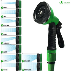 VOUNOT® Tuyau d'Arrosage Extensible 30m Adaptable 1/2" et 3/4" 10 Modes de Pulvérisation Flexible et Anti-Fuite Raccord et Sac d