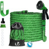 VOUNOT® Tuyau d'Arrosage Extensible 15m Adaptable 1/2" et 3/4" 10 Modes de Pulvérisation Flexible et Anti-Fuite Raccord et Sac d