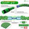 VOUNOT® Tuyau d'Arrosage Extensible 15m Adaptable 1/2" et 3/4" 10 Modes de Pulvérisation Flexible et Anti-Fuite Raccord et Sac d