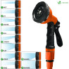 Vounot® tuyau d'arrosage extensible 15m adaptable 1/2" et 3/4" 10 modes de pulvérisation flexible et anti-fuite raccord et sac d