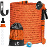 Vounot® tuyau d'arrosage extensible 45m adaptable 1/2" et 3/4" 10 modes de pulvérisation flexible et anti-fuite raccord et sac d