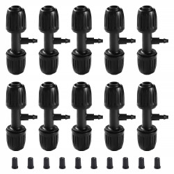VooGenzek 10 Pièces Connecteur de Tuyau en T Barbelé, 3-Voies Raccord de Tuyau D'Irrigation pour Tube 13/16 mm à 4/7 mm, Connect