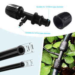 VooGenzek 10 Pièces Connecteur de Tuyau en T Barbelé, 3-Voies Raccord de Tuyau D'Irrigation pour Tube 13/16 mm à 4/7 mm, Connect