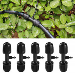 VooGenzek 10 Pièces Connecteur de Tuyau en T Barbelé, 3-Voies Raccord de Tuyau D'Irrigation pour Tube 13/16 mm à 4/7 mm, Connect
