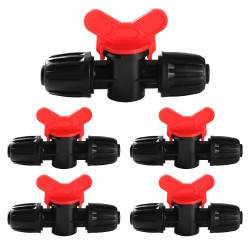VooGenzek 5 Pièces 16mm Vanne Commutation D'Irrigation, Irrigation Pipe Valve Switch, Robinets de Verrouillage pour Système D'ir