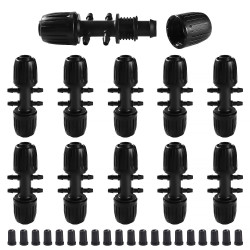 VooGenzek 10 Pièces Connecteur de Tuyau en T Barbelé, 6-Voies Raccord de Tuyau D'Irrigation pour Tube 13/16 mm à 4/7 mm, Connect