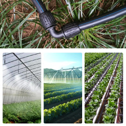 VooGenzek 10 Pièces 16mm Raccords Irrigation Goutte à Goutte, Adaptateur Coude pour Jardin et Pelouse (Noir)