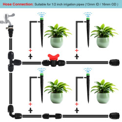 VooGenzek 45 Pièces Raccords D'Irrigation pour Tubes 16 mm, Connecteur de Tuyau D'Eau D'Irrigation, Connecteur de Tuyau D'irriga