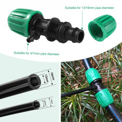 VooGenzek 10 Pièces Connecteur de Tuyau en T Barbelé, 3-Voies Raccord de Tuyau D'Irrigation pour Tube 13/16 mm à 4/7 mm, Connect
