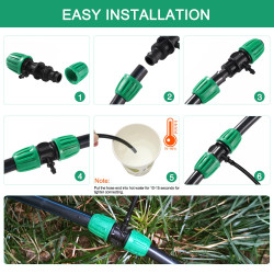VooGenzek 10 Pièces Connecteur de Tuyau en T Barbelé, 3-Voies Raccord de Tuyau D'Irrigation pour Tube 13/16 mm à 4/7 mm, Connect